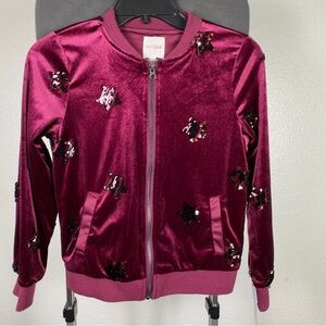 Cat & Jack Kids' Sequin Star Jacket Size L (10/12)
